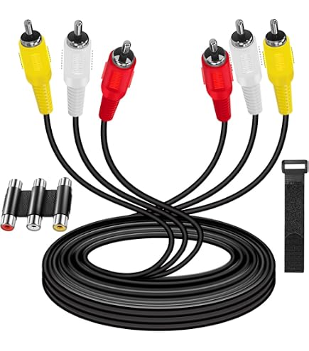 Amazon | Xellrple 1.35M 3RCA ビデオケーブルAVケーブル(赤 白 黄)，3